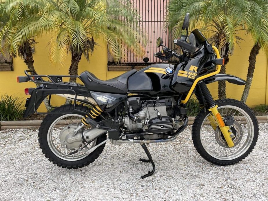 1994 BMW R100GS in black and yellow