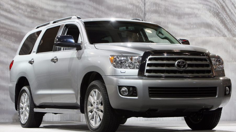 A silver 2007 Toyota Sequoia at the Los Angeles Auto Show