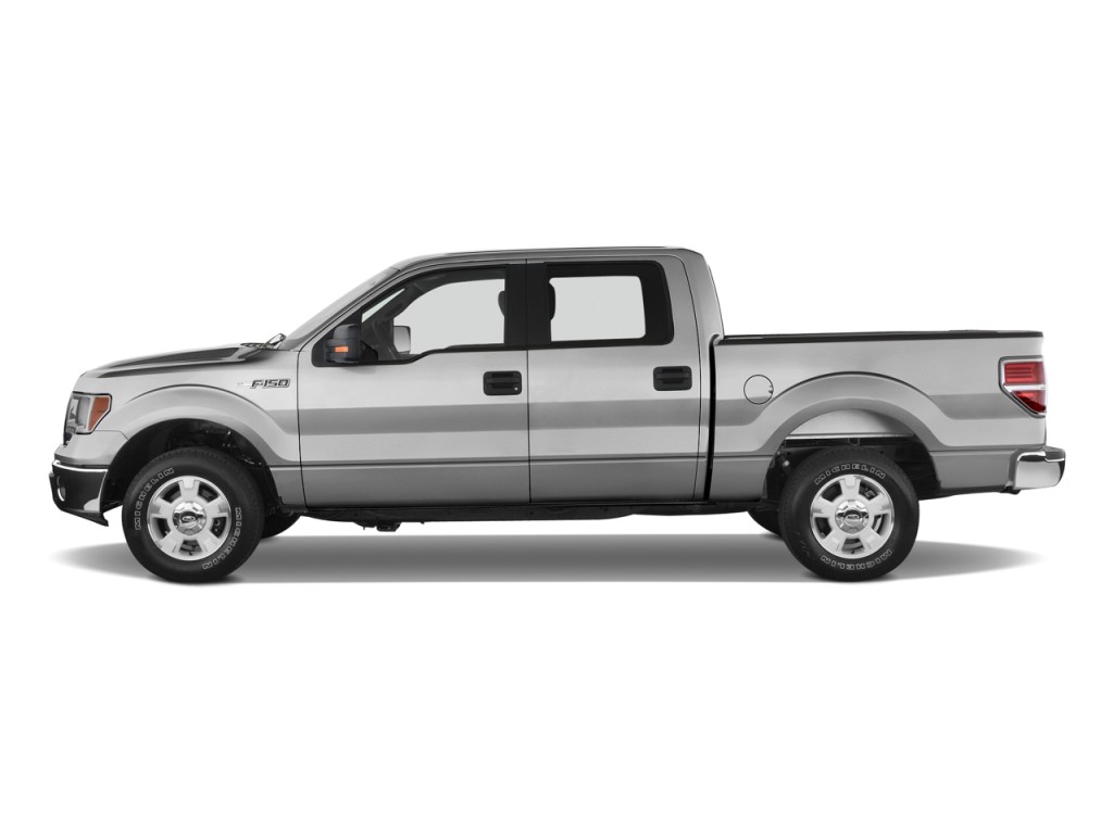 A gray 2010 Ford F-150 with a transparent background