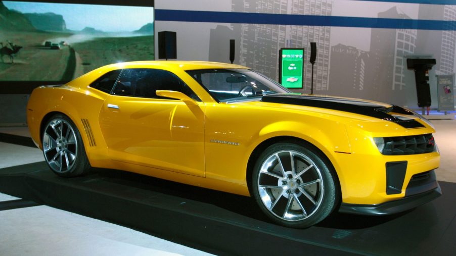 A yellow and black 2010 Camaro SS