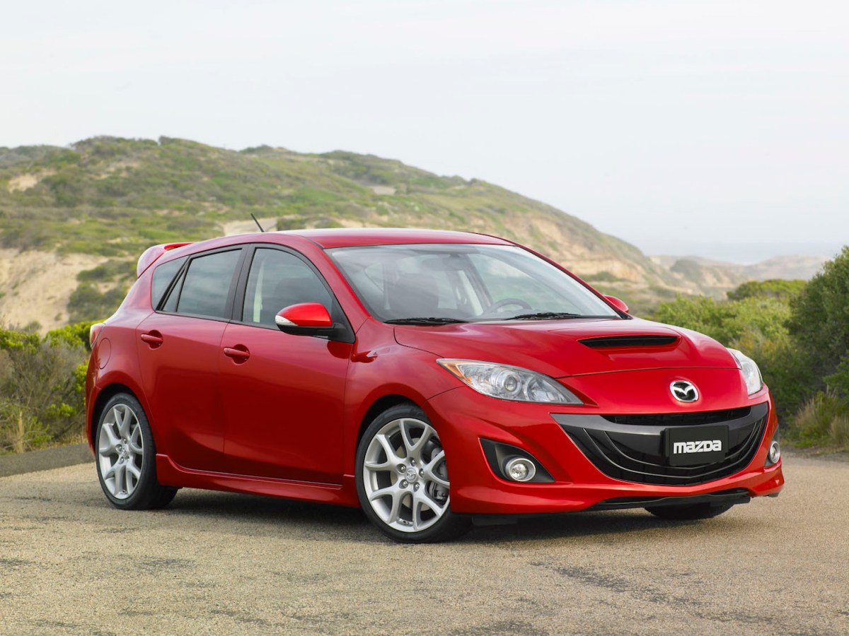 2011 Mazdaspeed3 parked on a hill