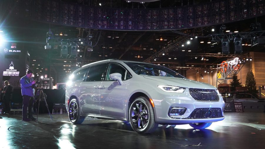 A 2021 Chrysler Pacifica at the Chicago auto show