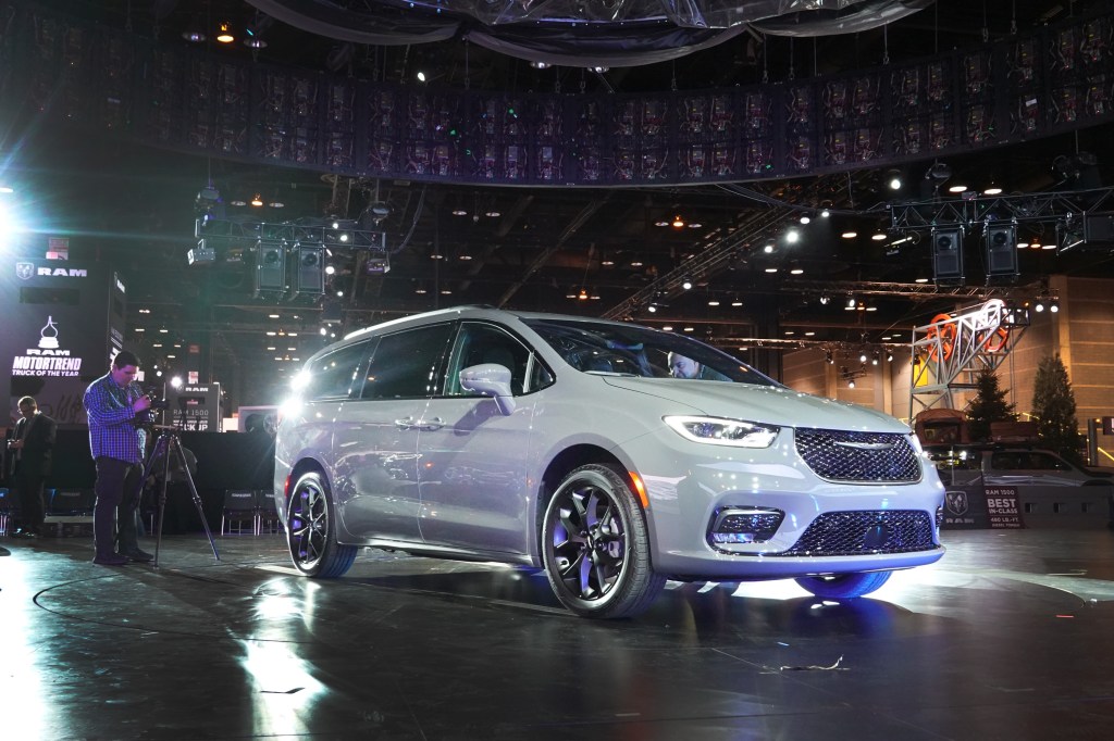 A 2021 Chrysler Pacifica at the Chicago auto show, it's getting more expensive for 2022. 