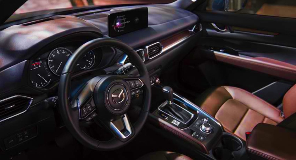 The interior of a 2021 Mazda CX-5. 