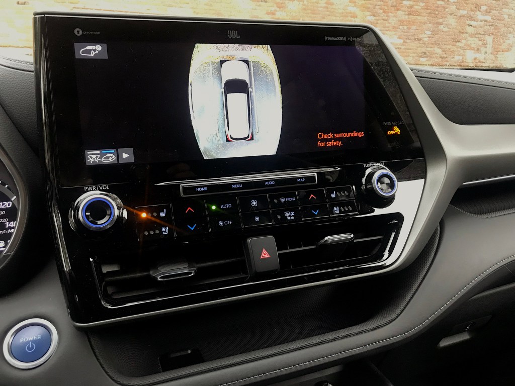 A picture of the 12.3-inch infotainment system on the 2021 Toyota Highlander Hybrid