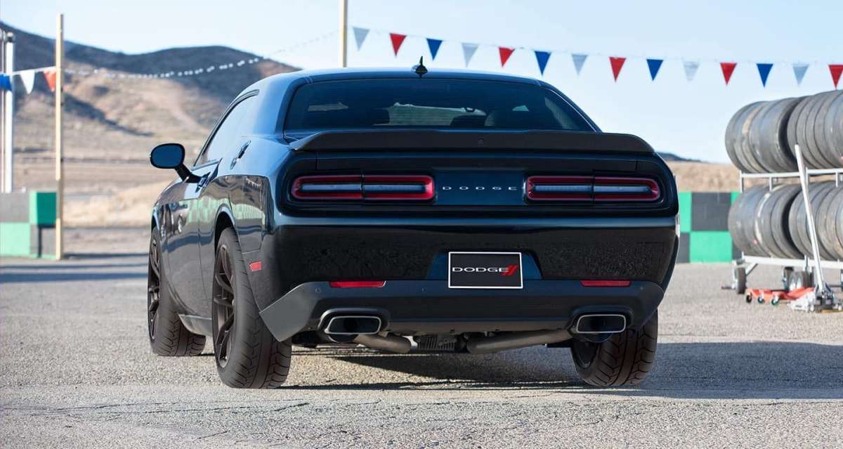 Dodge Challenger parked at the track