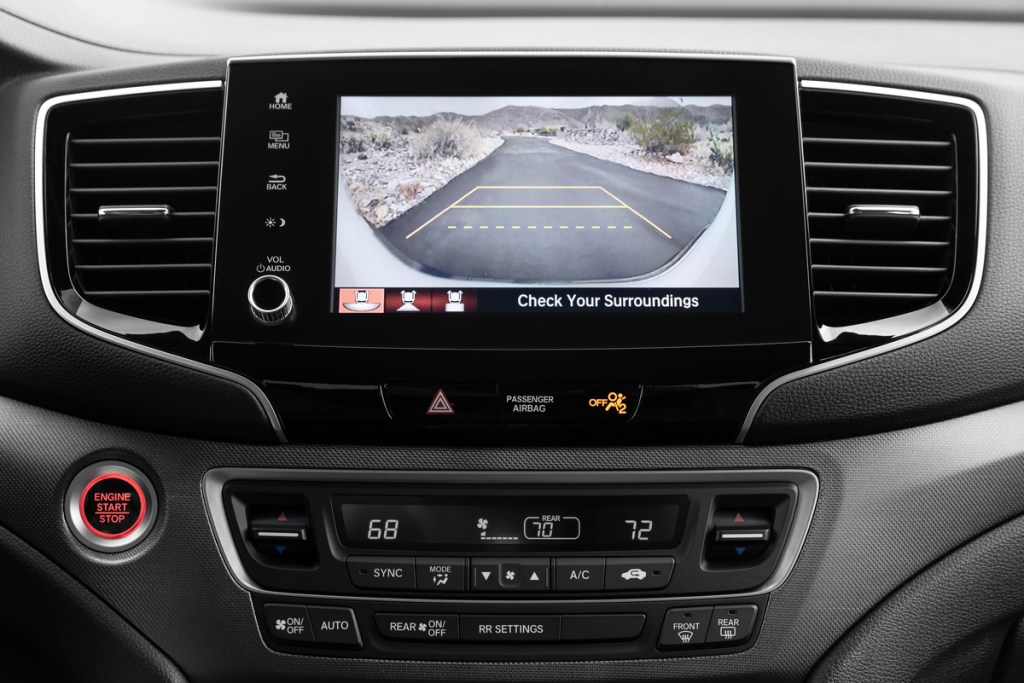 the rearview camera on the 2021 Ridgeline Sport