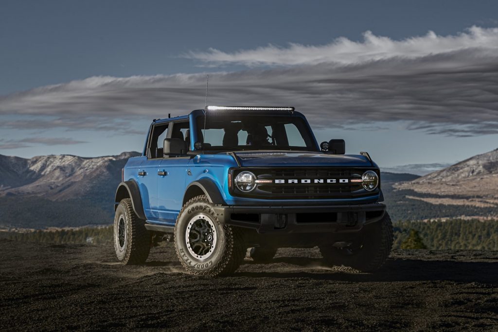 2022 Ford Bronco with mountains in the background. How much Does a fully loaded Ford Bronco cost?
