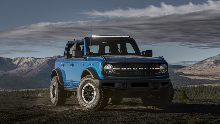 2022 Ford Bronco with mountains in the background