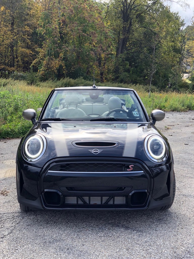Mini Cooper S Convertible with top down