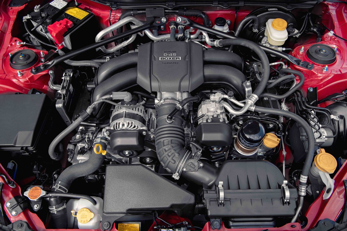 Overhead view of the 2022 Toyota GR86 engine bay