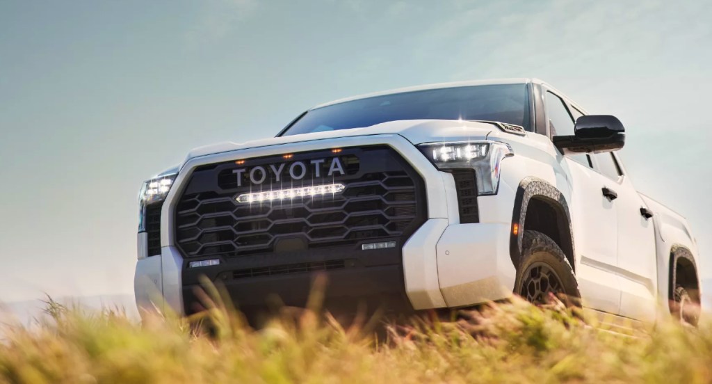 A white 2022 Toyota Tundra. 