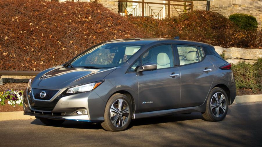 The 2022 Nissan Leaf parked outside