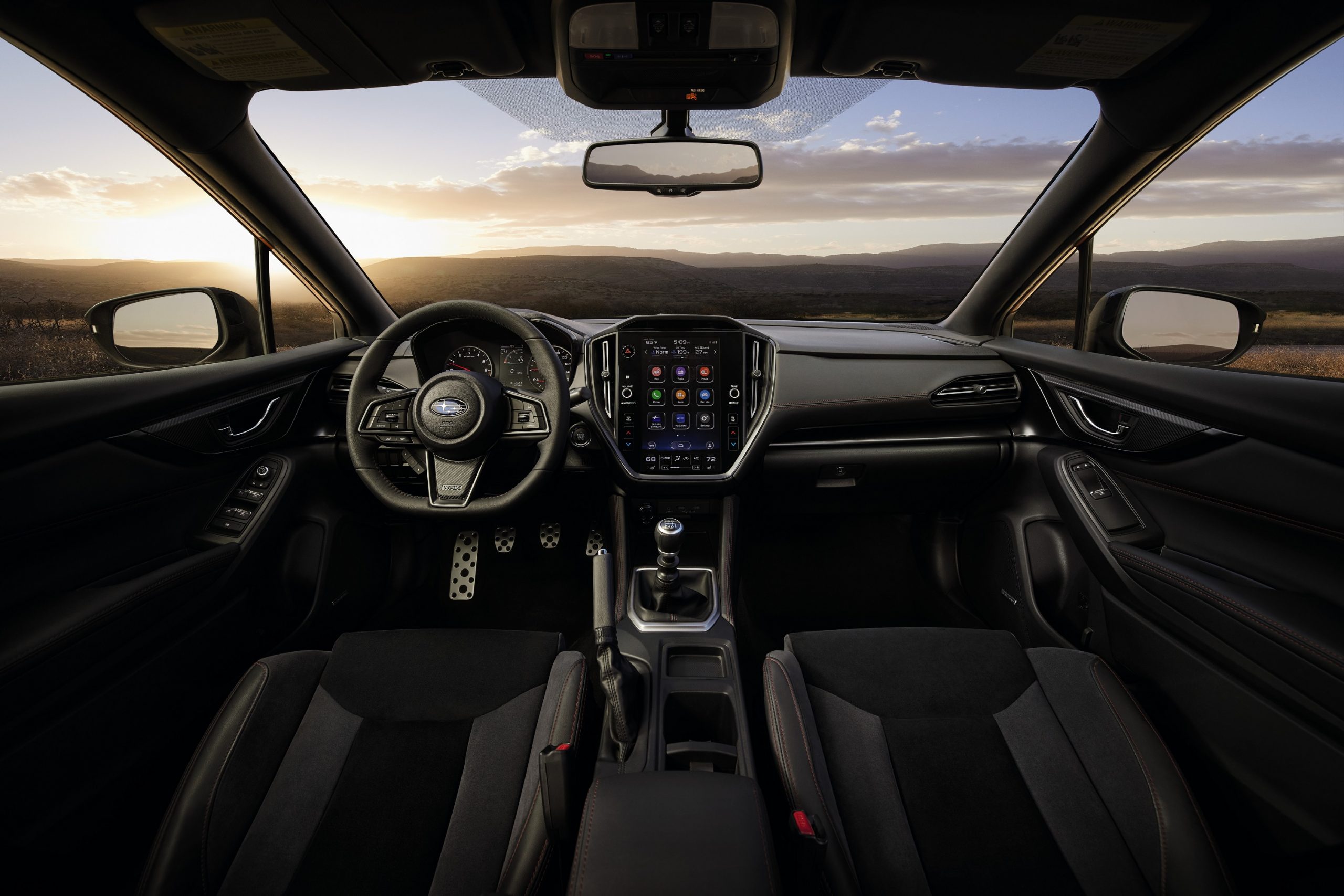 The interior of the new Subaru WRX