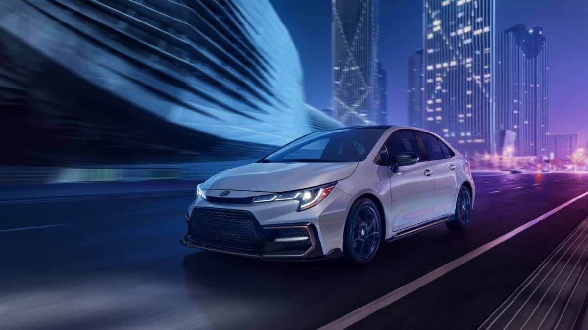 2022 Toyota Corolla compact sedan driving down the highway