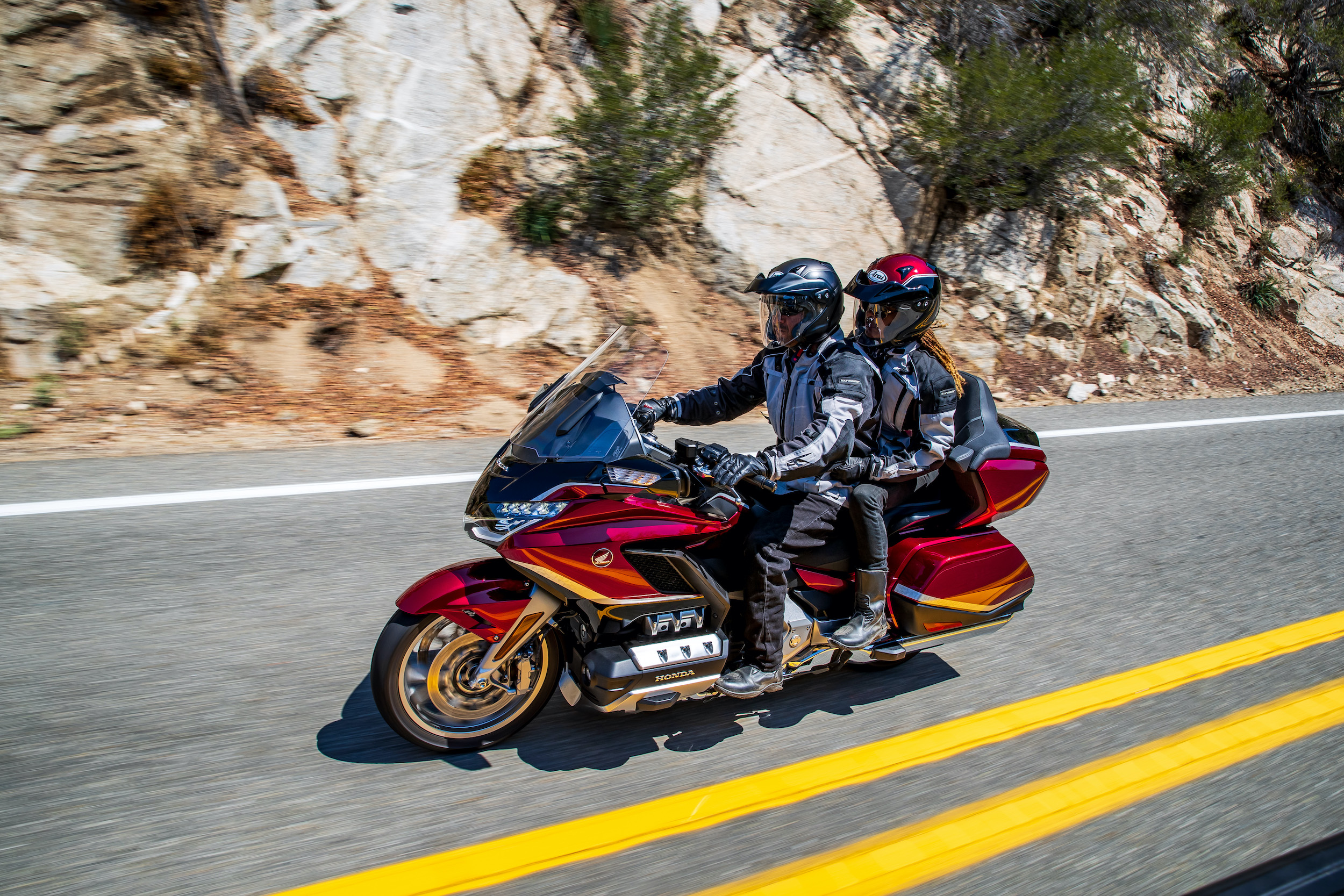 Honda Gold Wing Tour Candy Ardent Red Action