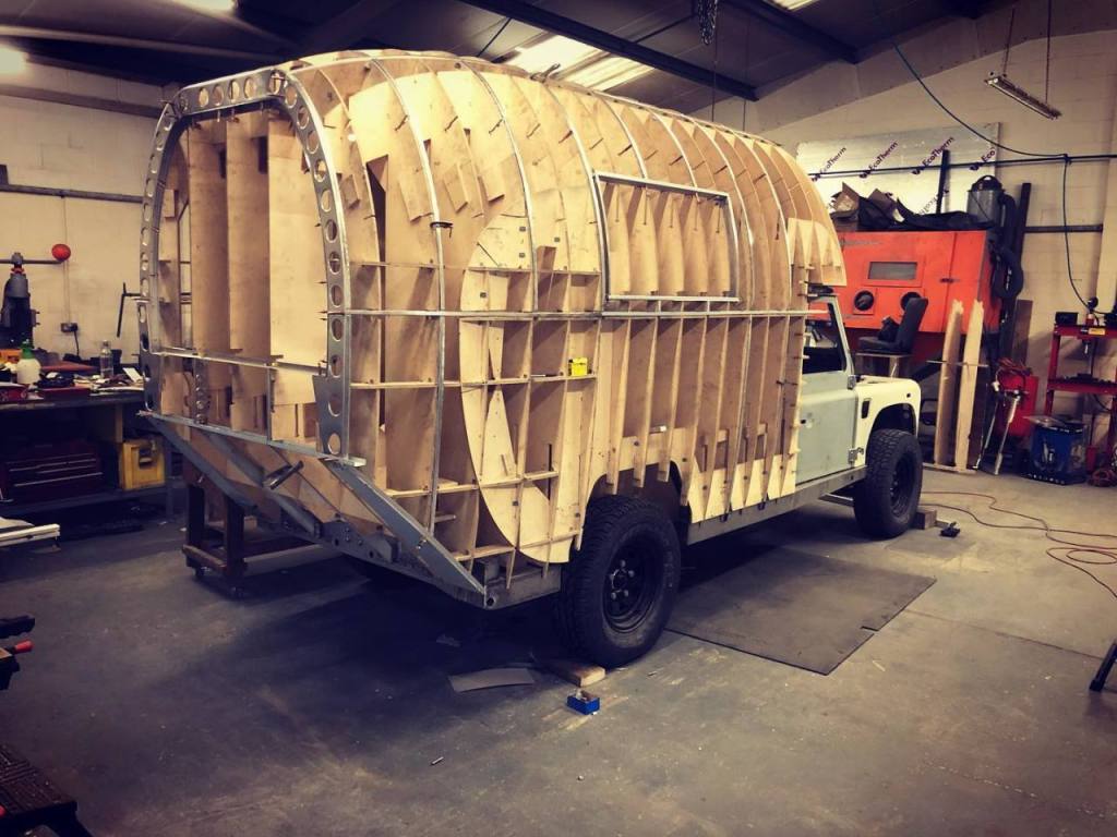 An unfinished Aerover camper