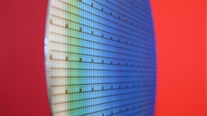 A semiconductor wafer from a Bosch semiconductor manufacturing plant. The global chip shortage is making these wafers highly coveted by manufacturers across industries
