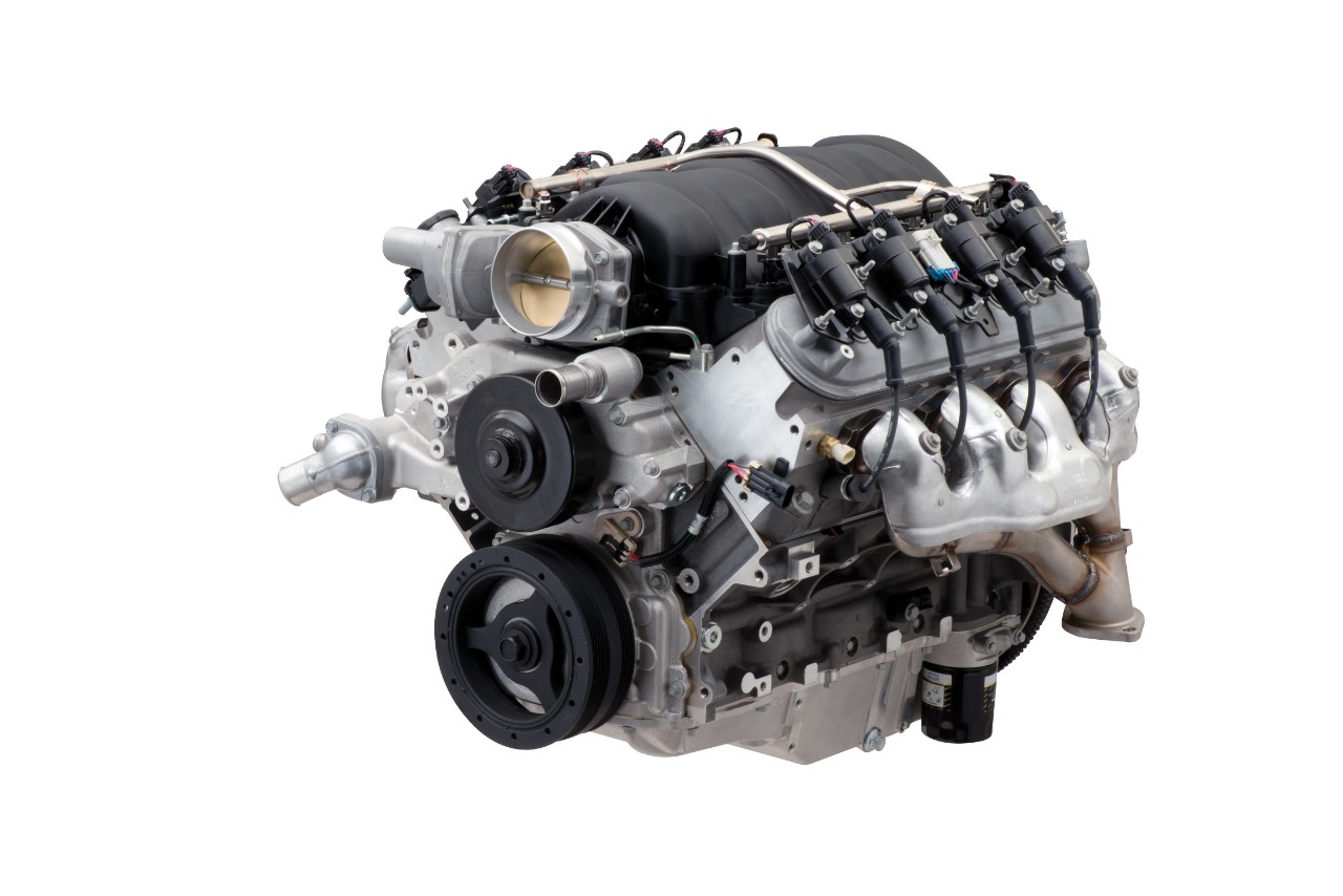 This is a picture of the Chevrolet Performance's LS427/570 crate engine. The Chevrolet ZZ 632 crate engine is a 10-liter V8 and their biggest crate engine yet. The Chevy ZZ 632 makes 1000 horsepower with no supercharger.  | General Motors