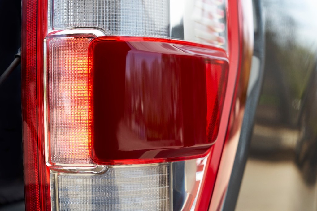Close-up view of smart taillight indicators on Ford F-150
