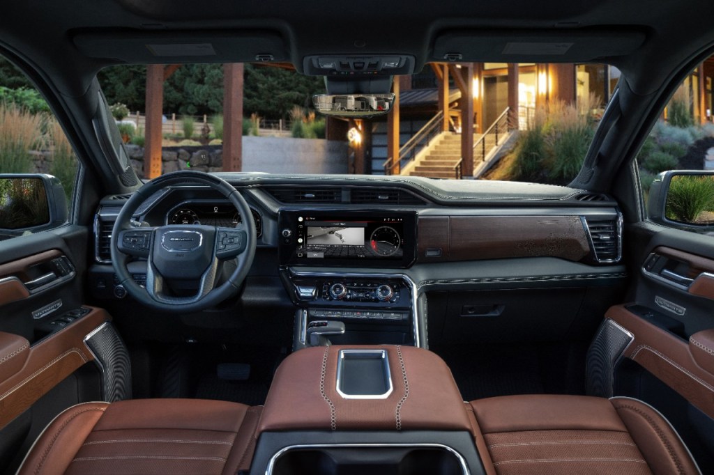 Dashboard and front seats in 2022 GMC Sierra 1500 Denali Ultimate