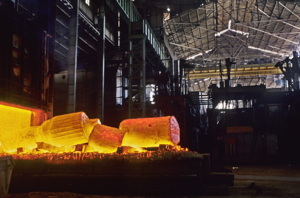 Factory Full Of Molten Metal Ready To Be Forged