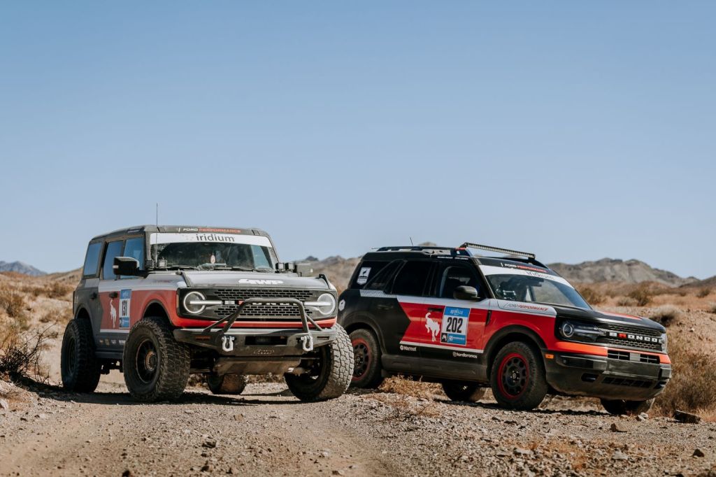 The Ford Bronco and 2021 Ford Bronco Sport in the Rebelle Rally