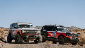 The Ford Bronco and 2021 Ford Bronco Sport in the Rebelle Rally