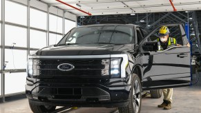 A Ford F-150 Lightning in production