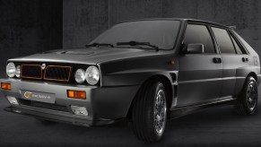 A matte-gray GCK Exclusiv-e Lancia Delta Integrale Evo-e EV restomod
