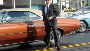 1971 Buick Centurion and actor Alessandro Nivola on the set. This is one of Dickie Moltisanti’s Cars in the Many Saints of Newark Sopranos Prequel | Bobby Bank/GC Images
