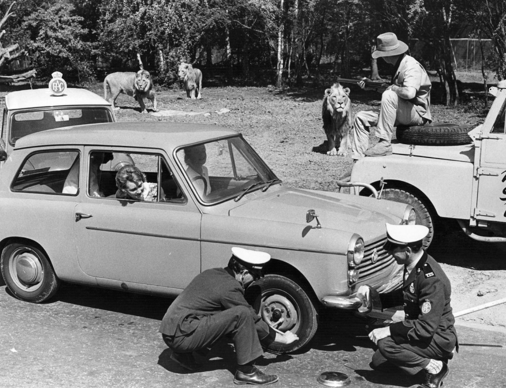 A man changes a tire in the Lion enclosure in Windsor Safari Park in 1970. Slow leaks have always been an annoying problem, but you can use soap to find a slow tire leak or valve stem leak. | Central Press/Getty Images