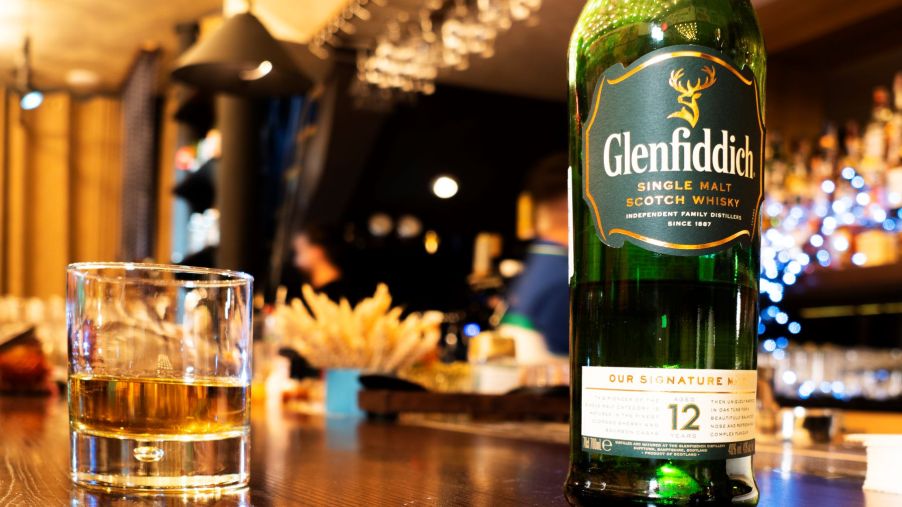 Glenfiddich 12-year-old whisky at the Rooster Grill Bar in Kiev, Ukraine
