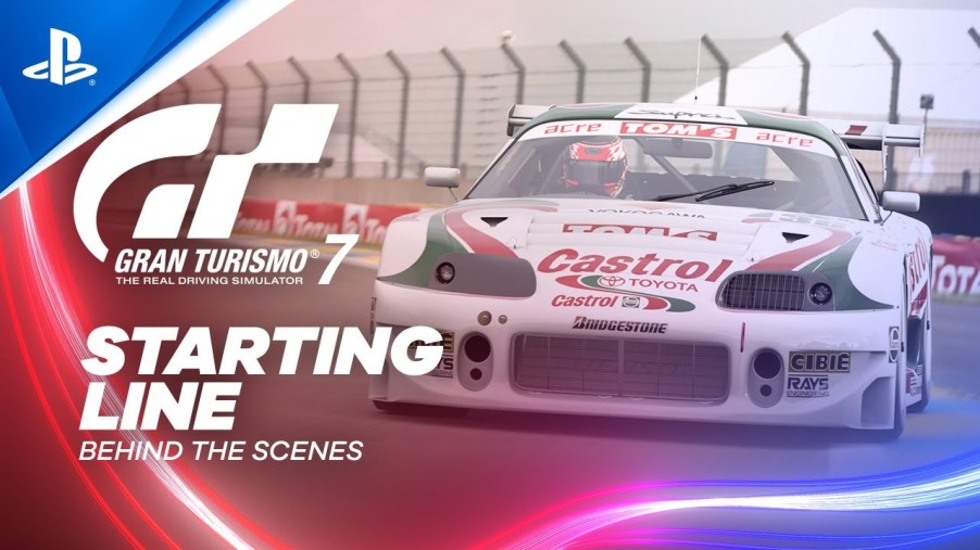 Gran Turismo 7 "starting line" trailer feature graphic