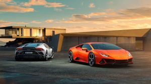 Lamborghini Hurrican EVO supercar models in silver and orange