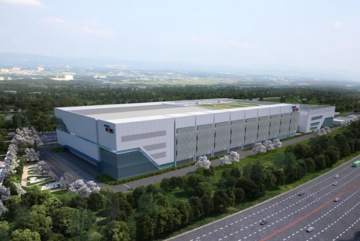 A rendering of the Hyundai Mobis hydrogen fuel cell plant that is currently being built in Korea