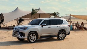 This is a promotional photo of the 2022 Lexus LX 600. Toyota Corporation is obviously trying to position the luxury SUV as the safari-ready Land Cruiser's North American replacement.