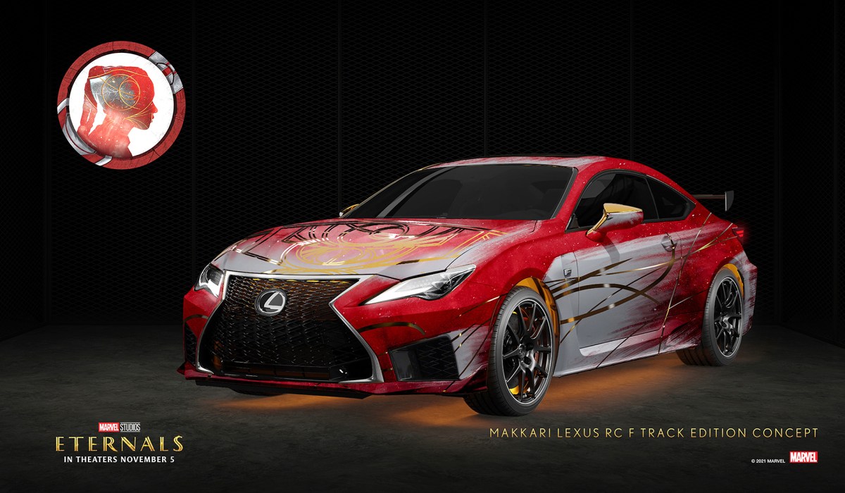 Lexus RC F Track Edition themed after the character "Makkari" from Marvel Studios' "The Eternals"