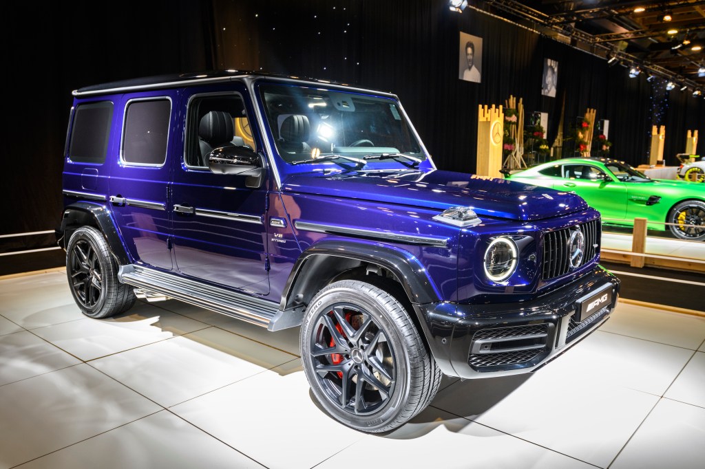 Mercedes-Benz G-Class G 63 AMG on display at Brussels Expo on January 8, 2020, in Brussels, Belgium. 
