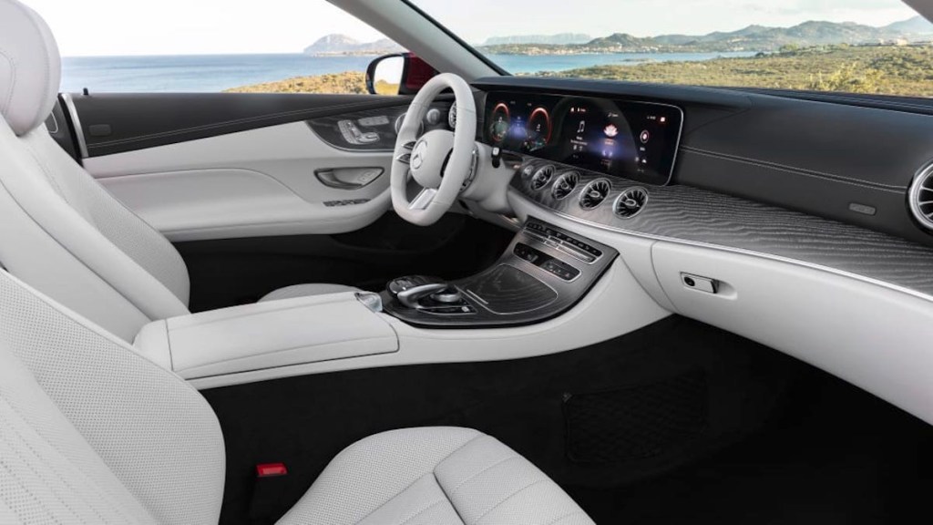2021 Mercedes-Benz E450 interior in white leather
