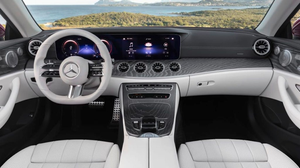 2021 Mercedes-Benz E450 interior in white leather