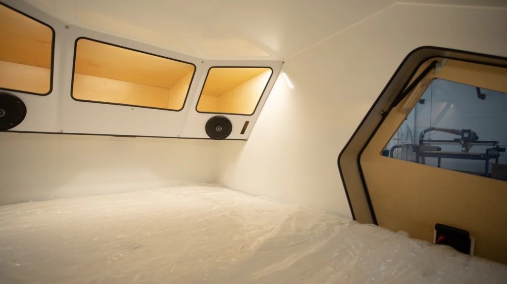 Interior shot of the Polydrops Explorer camper