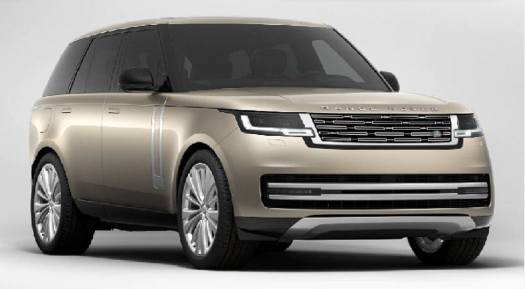 A gold 2022 Land Rover Range Rover First Edition.
