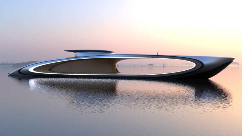 Side view of Lazzarini The Shape superyacht