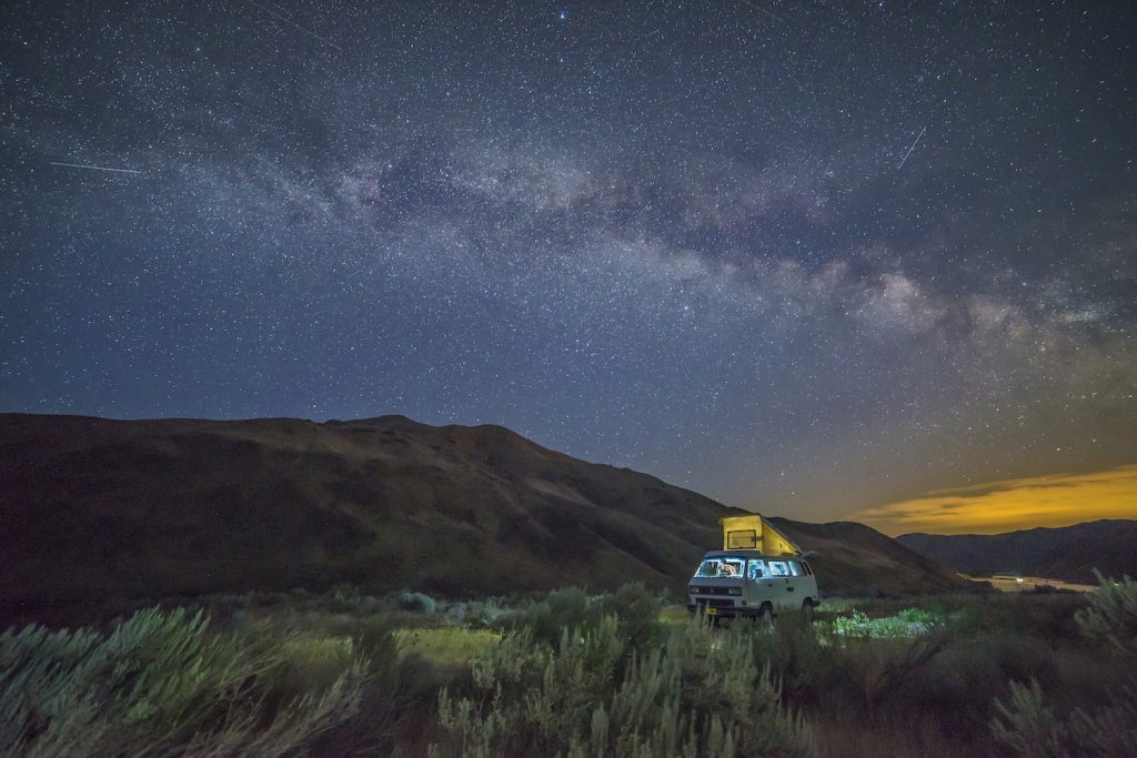 This is Westfalia Van camper parked in Oregon. Many BLM Lands and National Forests allow camping and have a network of roads, enabling you to sleep in your car. | VWPics/Universal Images Group via Getty Images