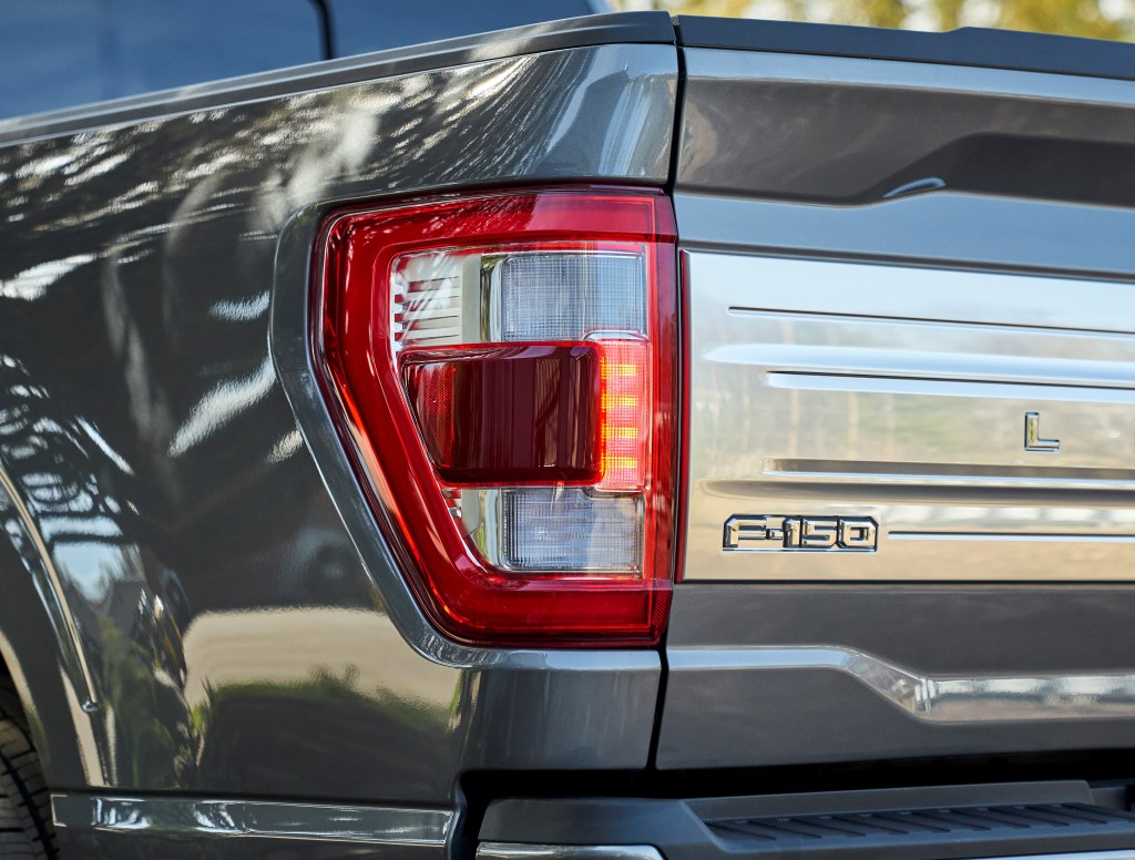 Smart taillight on gray Ford F-150 Limited, which will get a price increase for the 2022 model year.