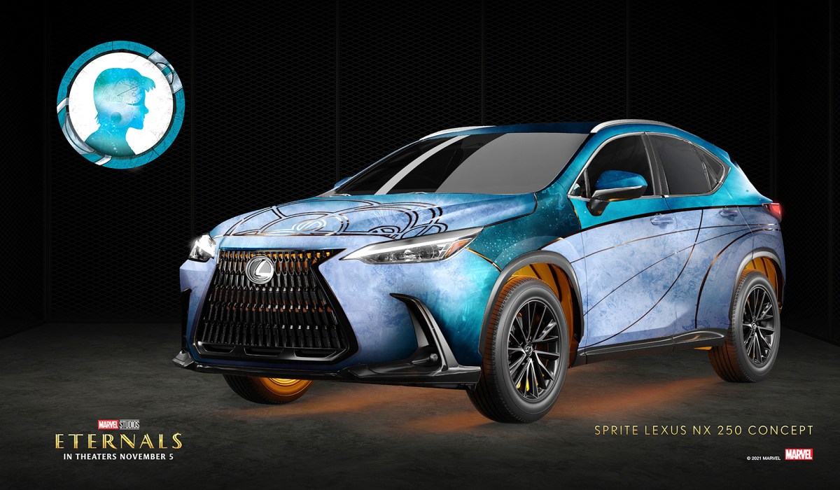 Lexus NX 250 themed after the character "Sprite" from Marvel Studios' "The Eternals"
