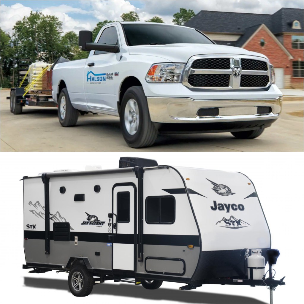 The 2021 Ram 1500 Classic Tradesman and the Jayco Flight SLX 7 Travel Trailer