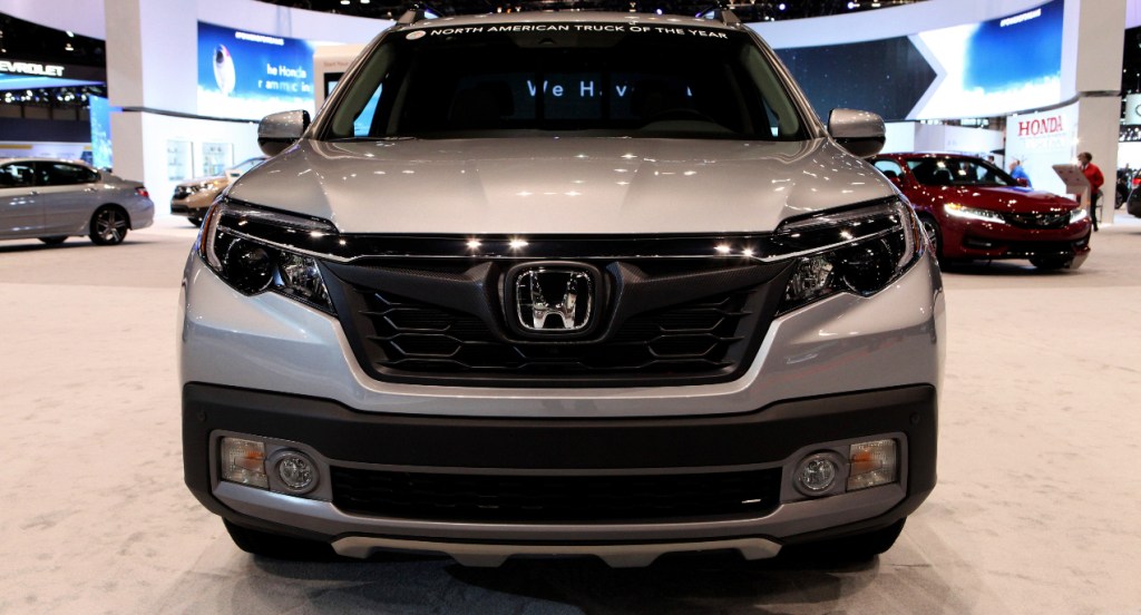 A gray Honda Ridgeline is on display at the 109th Annual Chicago Auto Show at McCormick Place in Chicago, Illinois on February 10, 2017.