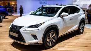 A white Lexus NX SUV.